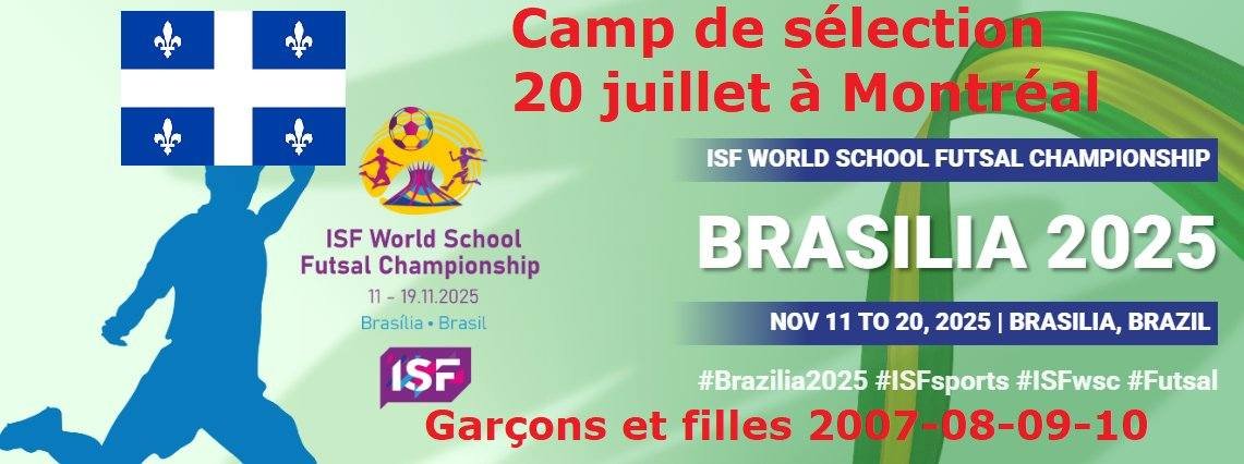 FondationEQc's tweet image. ATTENTION: le lieu à changé, ce sera au Complexe Sportif St-Jean-Vianney, Mtl.
Équipe nationale du Québec_ futsal
Vous êtes passionnés de futsal, étudiant à plein temps et rêvez de représenter le ⚜️Québec au 🇧🇷 Brésil?
C'est votre chance.
Heure: de 10h à 14h
Nous écrire en MP.