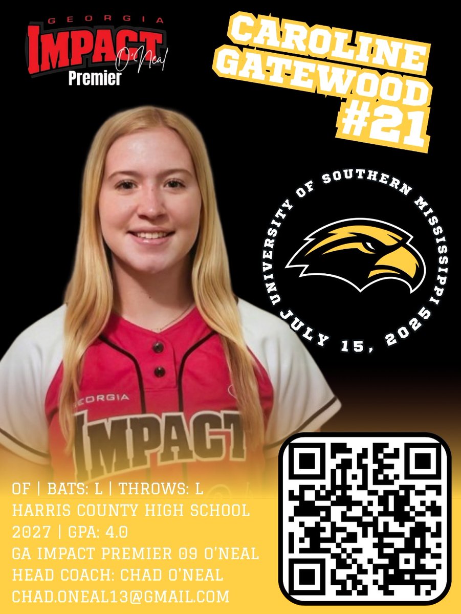 Caroline Gatewood 2027 (@crgatewood2) on Twitter photo Really excited to be back for another camp <a href="/SouthernMissSB/">Southern Miss Softball</a> tomorrow! <a href="/NataliePooleUSM/">Natalie Poole</a> <a href="/ElzeyMatt/">The Coach</a> <a href="/ga_impact09/">GA Impact Premier 09 O'Neal</a> Really excited to be back for another camp <a href="/SouthernMissSB/">Southern Miss Softball</a> tomorrow! <a href="/NataliePooleUSM/">Natalie Poole</a> <a href="/ElzeyMatt/">The Coach</a> <a href="/ga_impact09/">GA Impact Premier 09 O'Neal</a>