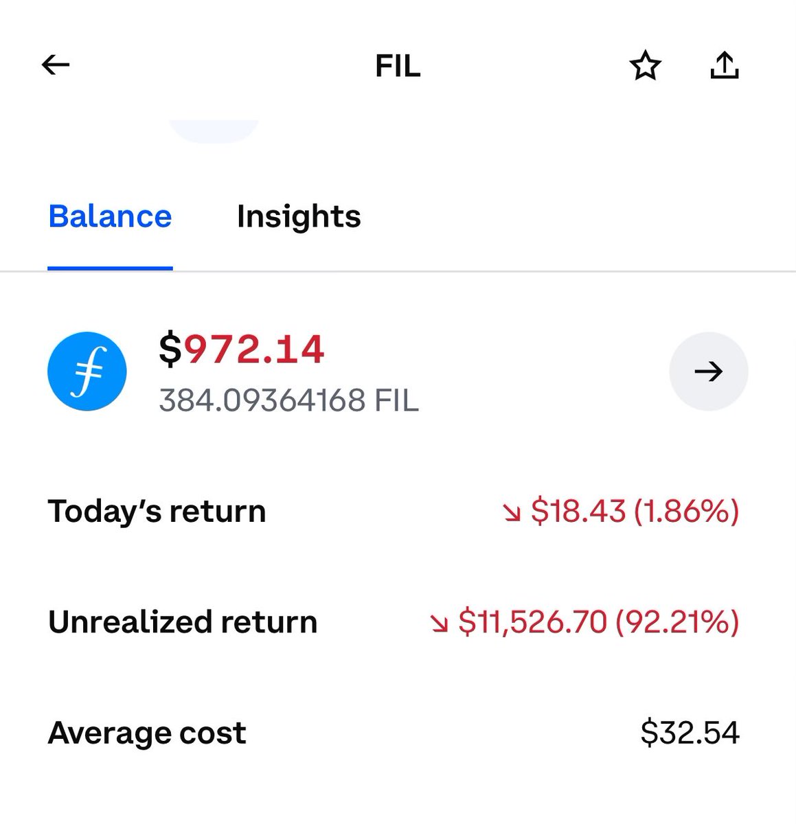 Reminiscing on some old bull market buys 😂 $FIL. Hodl!