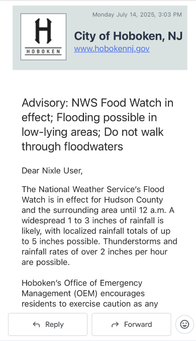 🚨 A "Food Watch" is in effect tonight in Hoboken, N.J.

Cloudy with a chance of meatballs?🍝