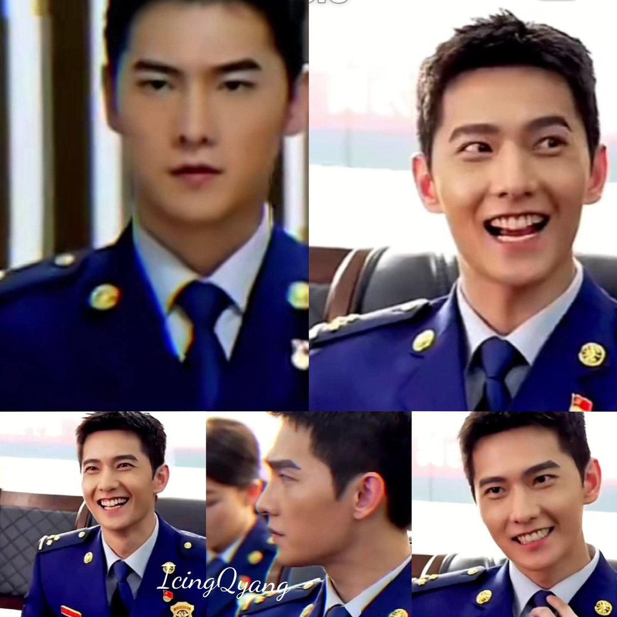icingquinyang2's tweet photo. The Stern and serious firefighter #SongYan contrasted by the goofy #naughtybynature  #YangYang杨洋 . Having fun #filming  #FireworksOfMyHeart , YY shows a different side once the director yells #Cut!
 #July premier series. https://t.co/4jbrRGYeLz