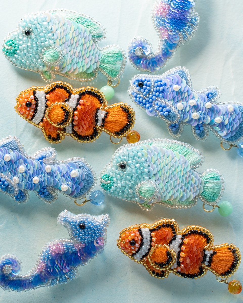 はじめましてアトリエアリニャンです🐟✨
カラフルでちょっと贅沢な
ビーズ刺繍アクセサリーを作っています

この夏は金魚やカクレクマノミなど
涼しげなお魚モチーフがたくさん登場〜！
オンラインストアでお迎えできます🎐

minne
minne.com/@a-alinyan

＠Lupopo_cafe　ありがとうございます
