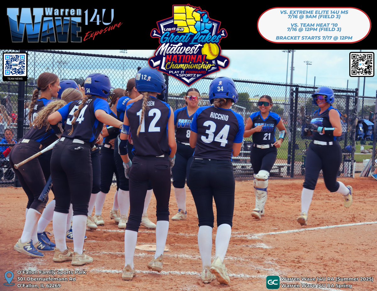 Warren Wave 14X (@warrenwave14x) on Twitter photo Poised to finish the 2024-25 season playing our best ball ever‼️
#WeNotMe 💙🌊🥎❤️
@WTGS_WarrenWave
<a href="/AddyMilkie2028/">Addison Milkie</a> <a href="/AvaSand2030/">Ava Sandberg</a> <a href="/brijay_28/">Brianna J. Gomez</a> <a href="/CassandraG2028/">Cassandra Gabbianelli</a> <a href="/EvaAsidao2029/">Eva G. Asidao - Class of 2029</a> <a href="/GiaRicchio2028/">Giavanna Ricchio</a> <a href="/jasleend62/">Jasleen Delgado - Class of 2028</a> <a href="/LylaNerini2028/">Lyla Nerini</a> <a href="/peytonnissen/">peytonnissen</a> <a href="/SamHunz86/">Samantha Hunzinger</a> <a href="/TinleyV54/">Tinley Venhorst</a> <a href="/zoeyknudsen2029/">zoeyknudsen2029</a> Poised to finish the 2024-25 season playing our best ball ever‼️
#WeNotMe 💙🌊🥎❤️
@WTGS_WarrenWave
<a href="/AddyMilkie2028/">Addison Milkie</a> <a href="/AvaSand2030/">Ava Sandberg</a> <a href="/brijay_28/">Brianna J. Gomez</a> <a href="/CassandraG2028/">Cassandra Gabbianelli</a> <a href="/EvaAsidao2029/">Eva G. Asidao - Class of 2029</a> <a href="/GiaRicchio2028/">Giavanna Ricchio</a> <a href="/jasleend62/">Jasleen Delgado - Class of 2028</a> <a href="/LylaNerini2028/">Lyla Nerini</a> <a href="/peytonnissen/">peytonnissen</a> <a href="/SamHunz86/">Samantha Hunzinger</a> <a href="/TinleyV54/">Tinley Venhorst</a> <a href="/zoeyknudsen2029/">zoeyknudsen2029</a>