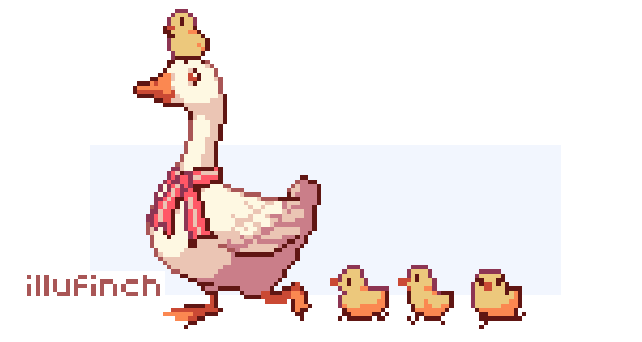 #bird family for todays <a href="/Pixel_Dailies/">Pixel Dailies</a> #pixel_dailies #pixelart #ドット絵