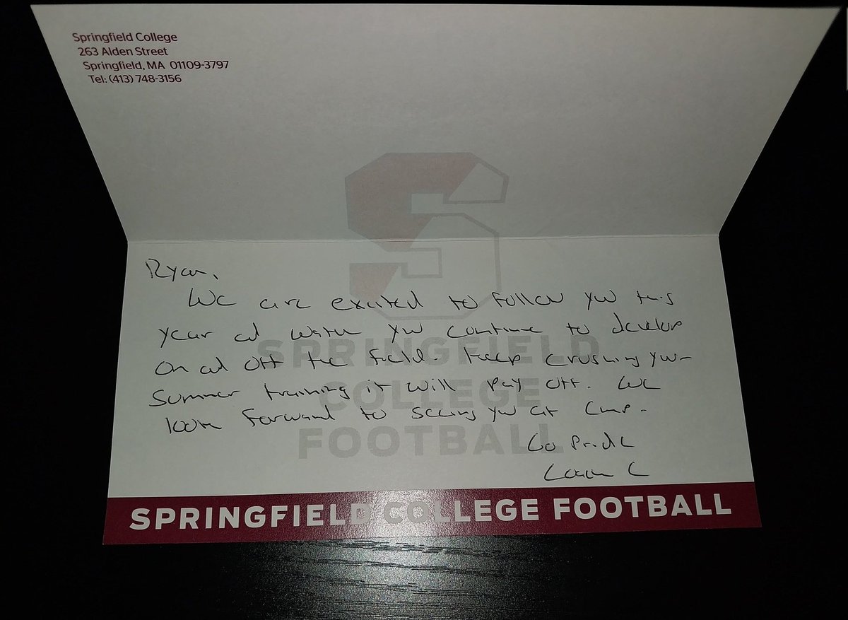 Ryan Healey (@ryan_healey001) on Twitter photo Thank You <a href="/Mike_Cerasuolo/">Mike Cerasuolo</a> for the handwritten letter!!! Can't wait to compete at <a href="/_SCFootball/">Springfield Football</a>!!!
<a href="/CoachNipon/">Will Nipon</a> <a href="/ScoutNickP/">Coach Nick Pennisi</a> <a href="/CoachPayne99/">Coach Payne, ISSA CPT</a> <a href="/jared_valluzzi/">Jared Valluzzi</a> <a href="/SteveDAnna1/">⭐️Coach Steve D'Anna⭐️</a> <a href="/GoldenUkonu/">Golden Ukonu Linemen Academy</a> <a href="/NewsdaySports/">Newsday Sports</a> <a href="/Gregg_Sarra/">Gregg Sarra</a> <a href="/PrepRedzoneNY/">Prep Redzone New York</a> <a href="/prospectnys/">Prospect NYS</a> <a href="/cscrecruits/">College Sports Consultants - Coach Steve</a> <a href="/NYSPHSAA/">NYSPHSAA</a> <a href="/VarsityMedia/">Varsity Media</a> Thank You <a href="/Mike_Cerasuolo/">Mike Cerasuolo</a> for the handwritten letter!!! Can't wait to compete at <a href="/_SCFootball/">Springfield Football</a>!!!
<a href="/CoachNipon/">Will Nipon</a> <a href="/ScoutNickP/">Coach Nick Pennisi</a> <a href="/CoachPayne99/">Coach Payne, ISSA CPT</a> <a href="/jared_valluzzi/">Jared Valluzzi</a> <a href="/SteveDAnna1/">⭐️Coach Steve D'Anna⭐️</a> <a href="/GoldenUkonu/">Golden Ukonu Linemen Academy</a> <a href="/NewsdaySports/">Newsday Sports</a> <a href="/Gregg_Sarra/">Gregg Sarra</a> <a href="/PrepRedzoneNY/">Prep Redzone New York</a> <a href="/prospectnys/">Prospect NYS</a> <a href="/cscrecruits/">College Sports Consultants - Coach Steve</a> <a href="/NYSPHSAA/">NYSPHSAA</a> <a href="/VarsityMedia/">Varsity Media</a>