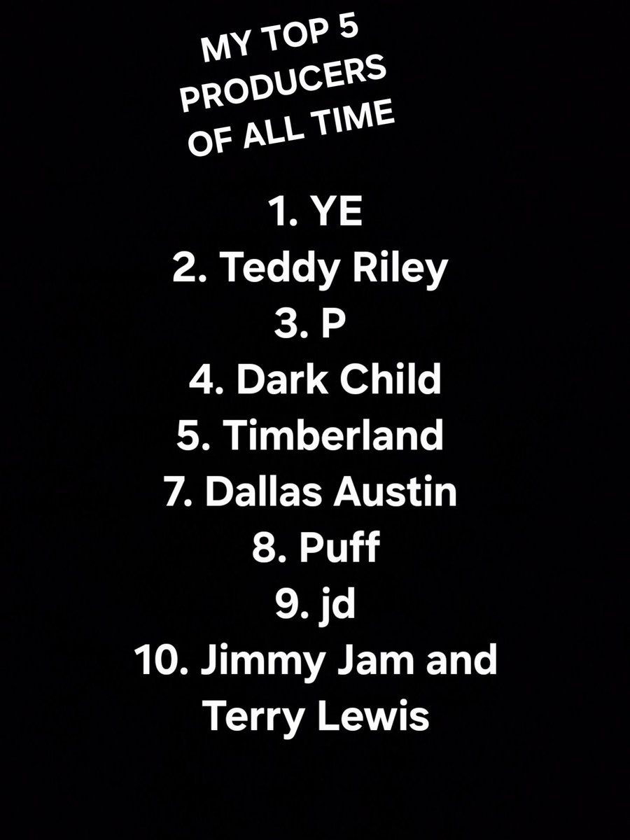 ParamountJones's tweet photo. These are my top favorite producers of all time 🙏 thank you guys for your hard work. This just my opinion 🤷 😌 🤪  I'm Just A Music Whore what do I know 😆 @TeddyRiley1 @Pharrell @kanyewest https://t.co/NBfnqniQKZ