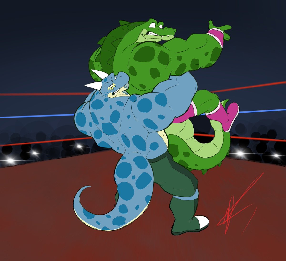 BowsarTheKoopa's tweet image. Dragon Suplex! 🐉⚡
Piece done by @LadScruffy a while back