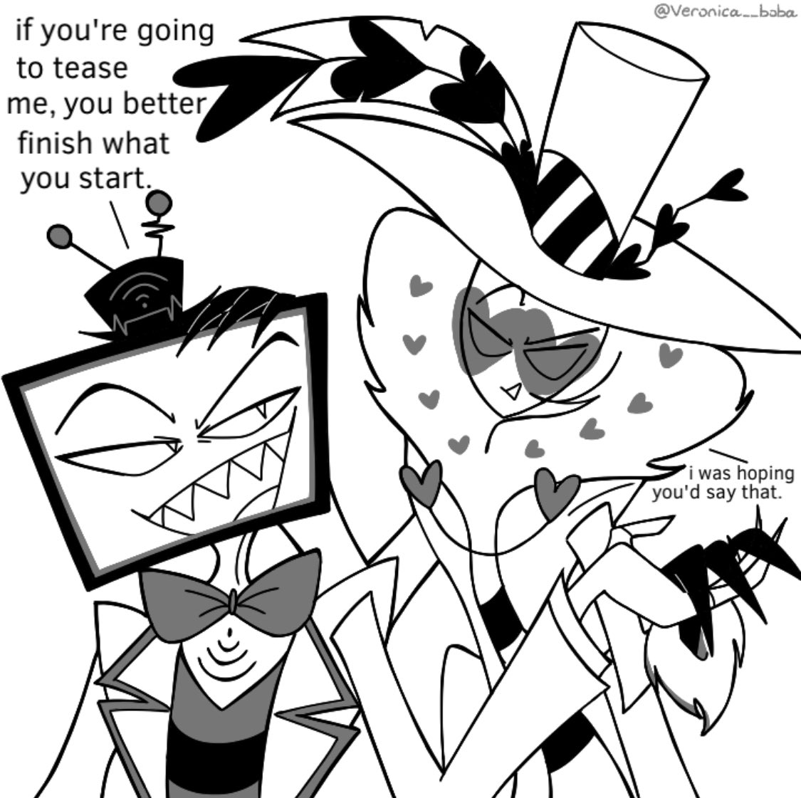 veronica__boba's tweet image. teasing
#voxhazbinhotel #valentinohazbinhotel #StaticMoth #VoxVal