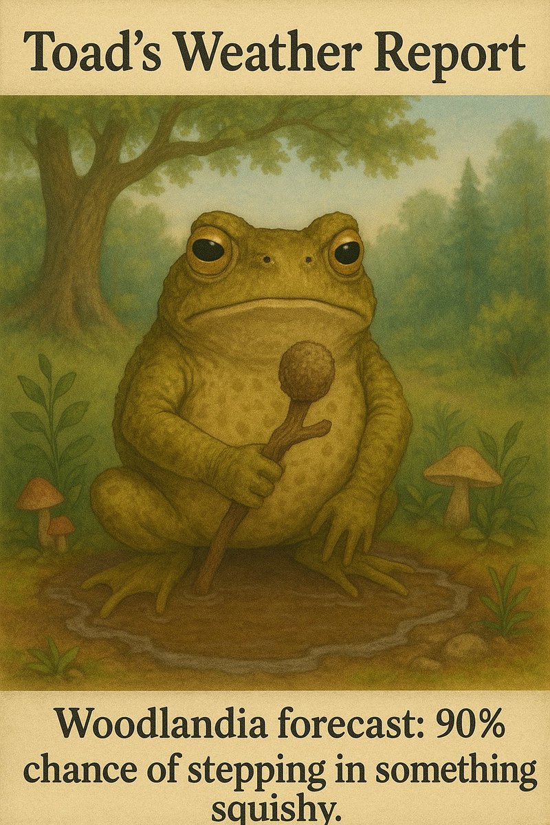 PWoodlandia's tweet image. Woodlandia Meme #6 - Toad Weather

#micronation #micronations #woodlandia #memes