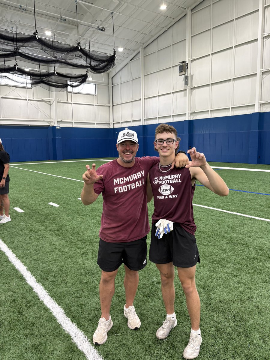Caspell22's tweet photo. What an incredible camp with @McMURRYFOOTBALL! Nonstop energy, drive, and commitment. Love this program and the mission behind it. Can’t wait to stay in touch! #WarhawksFAW 

@CoachNealMcM @CoachARoan @coachwise91 @CoachRauMCM https://t.co/aa46YDVH7F