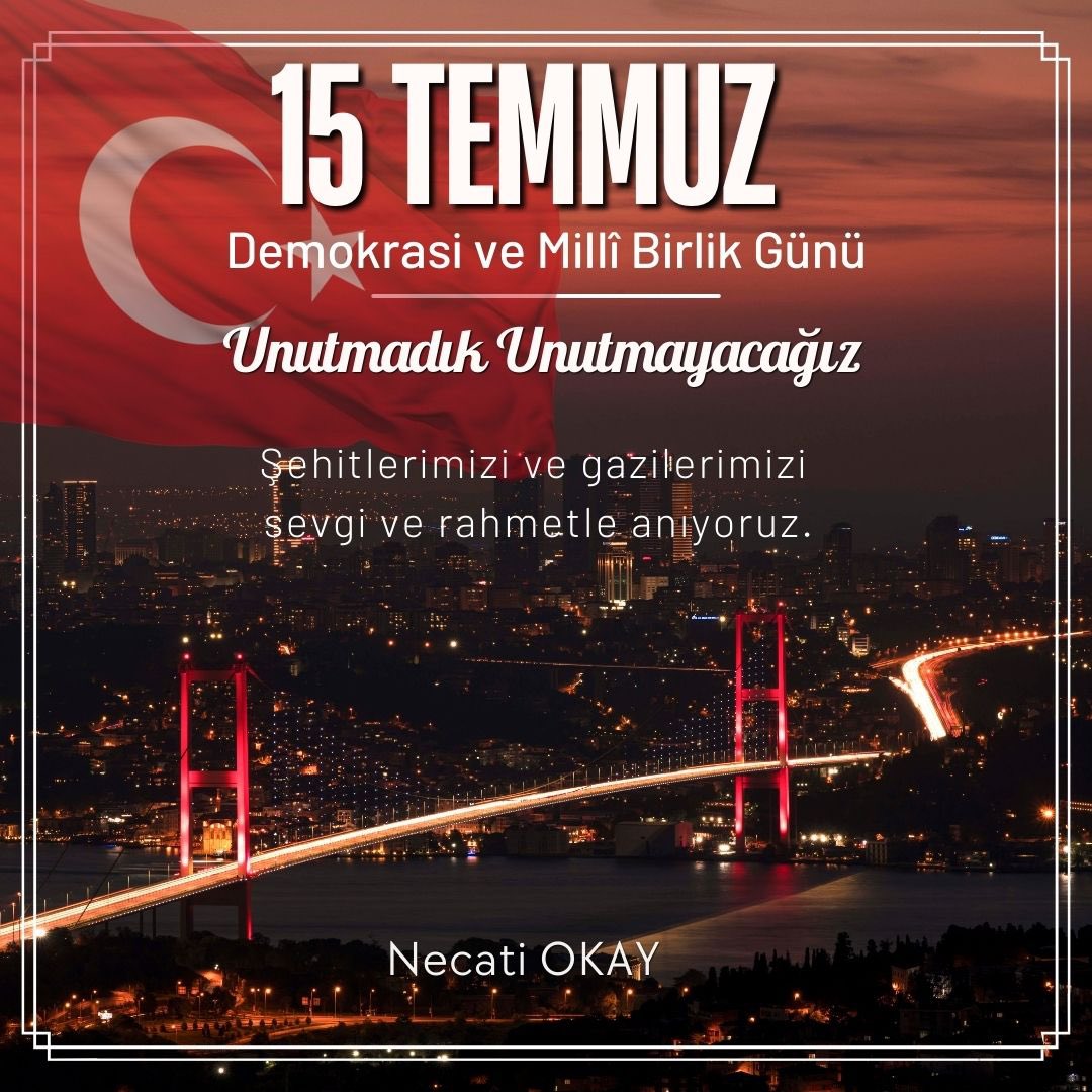 “Ölmekten değil, abdestsiz ölmekten korkan; Ecdadı şanlı bir milletin, istiklali ve istikbali için verdiği mücadelenin destansı adıdır.” #15Temmuz 

#15TemmuzDestanı
#15TemmuzDemokrasiveMilliBirlikGünü