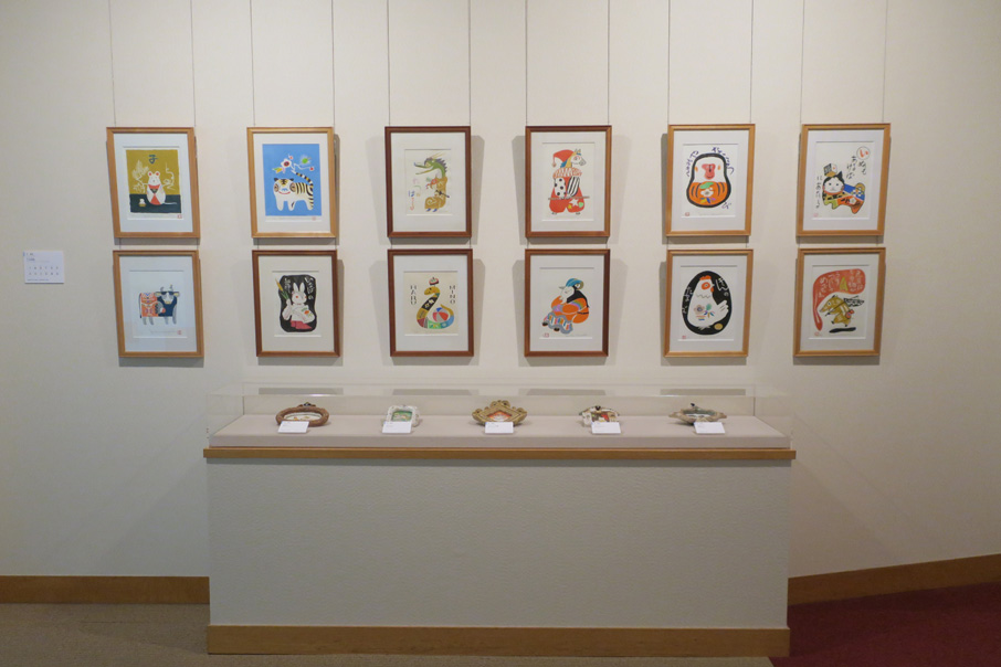 林義雄 作『犬張子と子供』箱無 童塑 陶人形 YOSHIO H 童画家