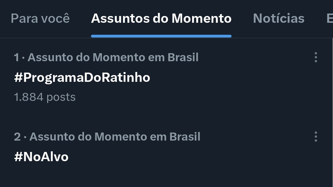 🚨💣 Os dois assuntos mais comentados do país, neste momento, são os programas do SBT!#NoAlvo #ProgramaDoRatinho