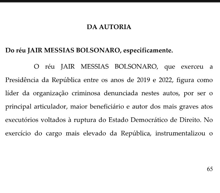 JAIR MESSIAS BOLSONARO 
"... Líder da Organização Criminosa ..." ( Paulo Gonet, em sede de Alegações Finais, nos autos da Ação Penal 2668).