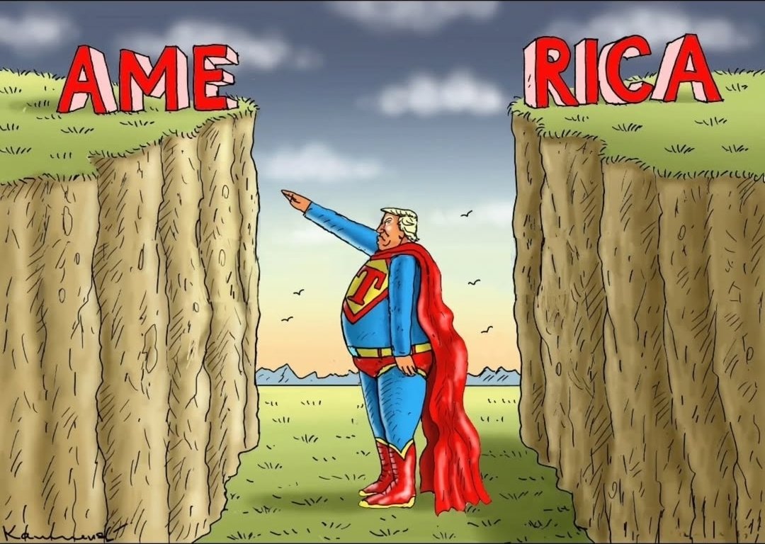 The Tale Of Two Americas, With The Super-Imbecile In The Middle.