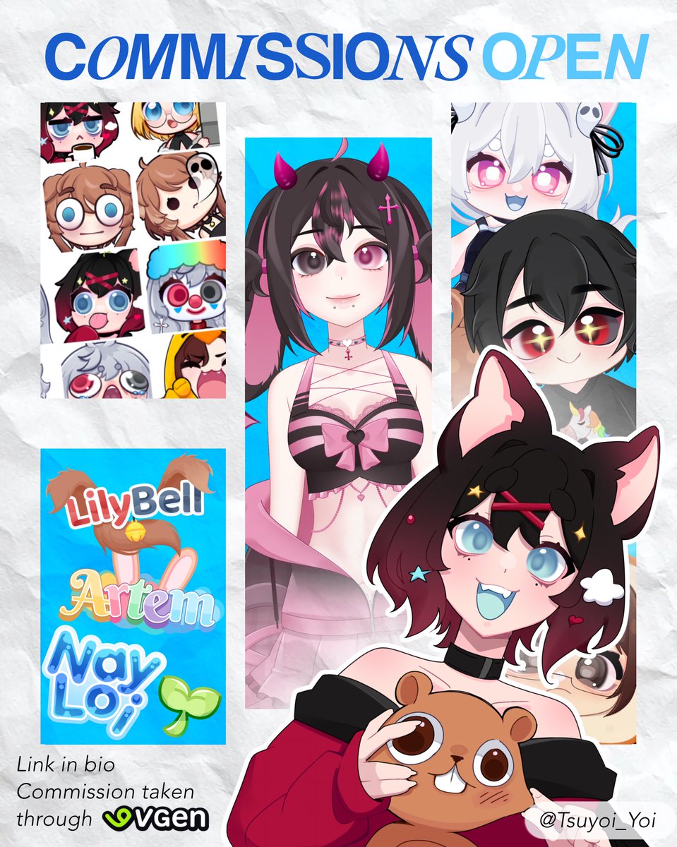 Tsuyoi_Yoi's tweet image. ✨| COMMISSIONS are OPEN!!
VTubers, Emotes, Logos, Badges, Overlays and more…
🍰| Please make sure to read my TOS before ordering: vgen.co/Tsuyoi_Yoi
💌| DM for any question! RTs are highly appreciated 🩷