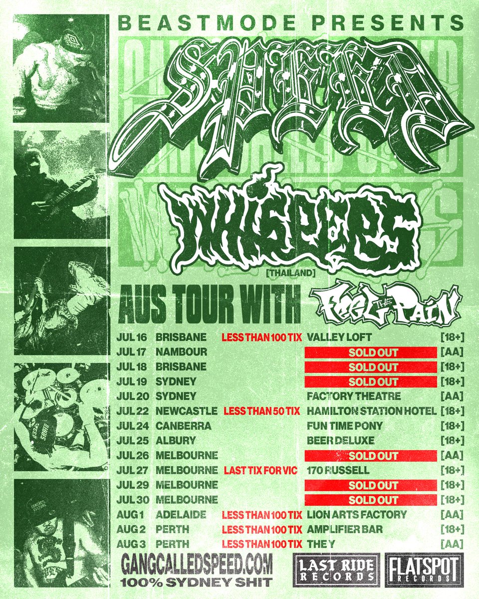 gangcalledspeed's tweet image. AUSTRALIAN TOUR STARTS TOMORROW
TICKETS linktr.ee/gangcalledspee…
@whispershc @lastriderecords @beastmodeworld_