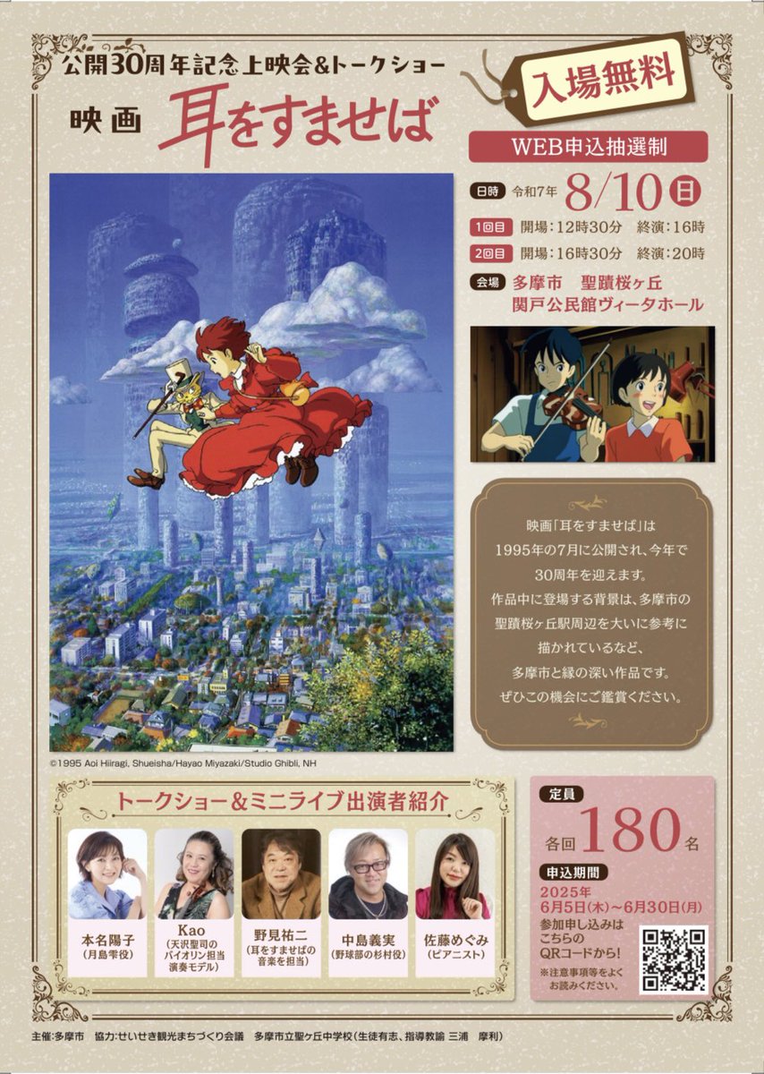 おはこんにちは！ 今日7月15日は、『耳をすませば』が公開された日