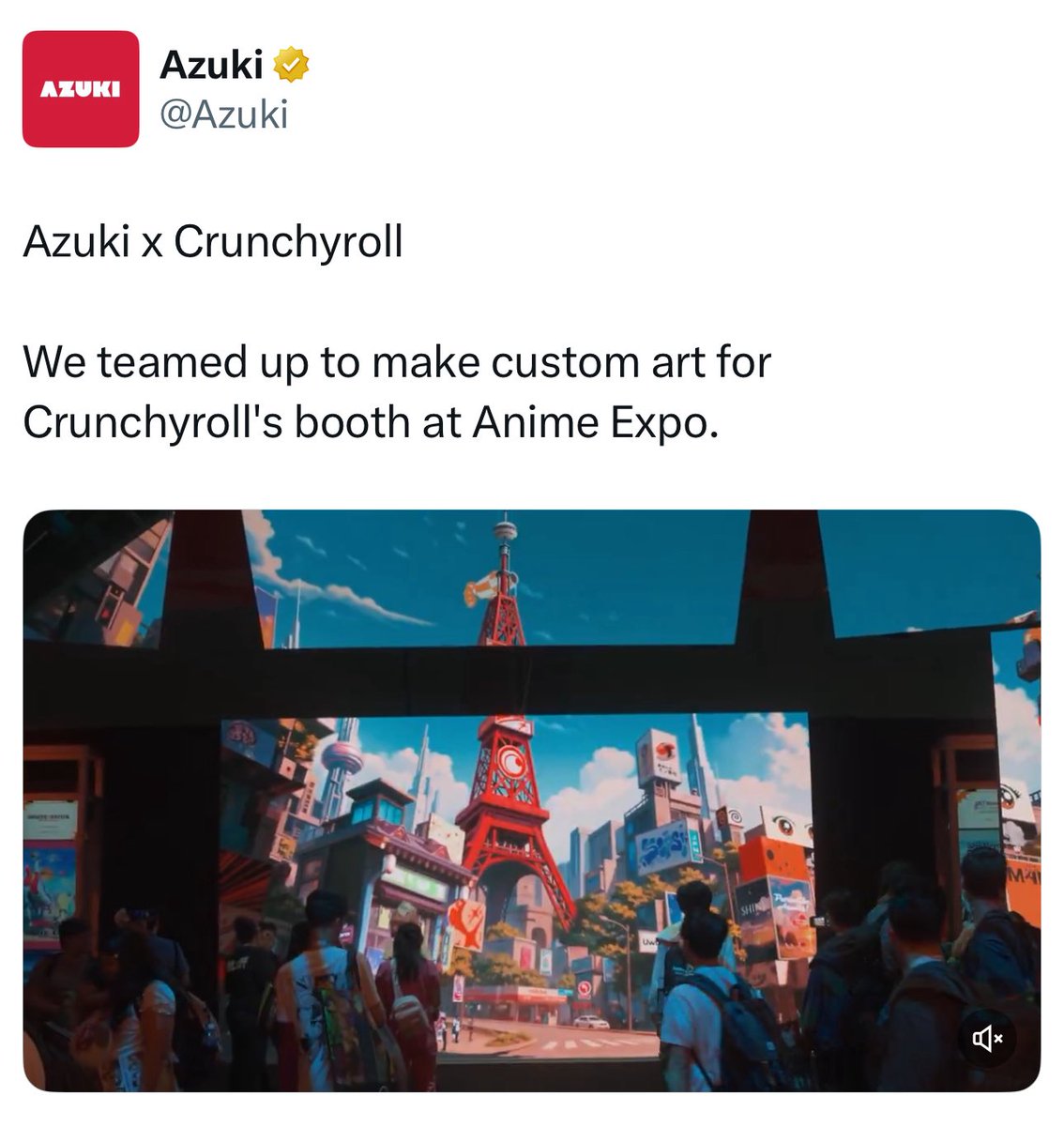 Here’s a big news that may have flew under the radar today:

<a href="/Azuki/">Azuki</a> worked with <a href="/Crunchyroll/">Crunchyroll</a> in making their booth in Anime Expo

You may say, oh it’s just a booth design. Cool.

But I see it differently. The fact that they’re in contact AND working together is HUGE

Here’s why: