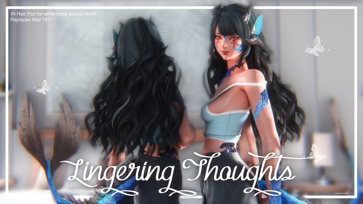 ◇ . LINGERING THOUGHTS #cawamods                

An IN hair port for (almost) all femmes

Featuring <a href="/mazeyellle/">Mazeyelle</a> as today's model 💙                     

&gt; Ko-fi: ko-fi.com/s/07d1eae832
&gt; XMA: xivmodarchive.com/modid/142330