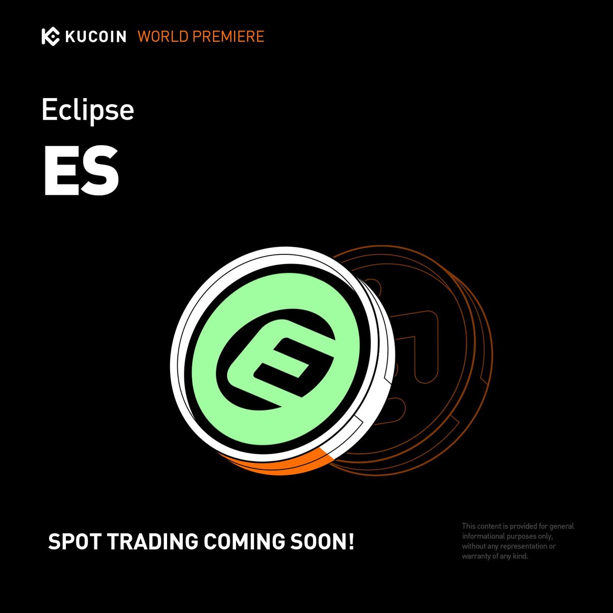 Coming soon to #KuCoin Spot: <a href="/EclipseFND/">Eclipse</a>

$ES is on the way!

Deposits will be available soon. Stay tuned for the official listing announcement