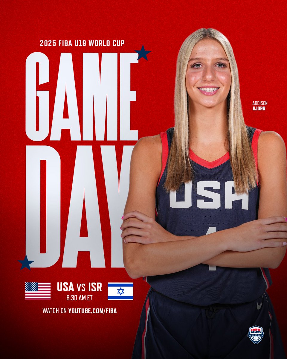 USABJNT (@usabjnt) on Twitter photo Group Finale โ๏ธ
๐บ๐ธ #USABWU19 vs ๐ฎ๐ฑ Israel
2:30 pm CEST/8:30 am ET
๐ Starez Arena Vodova
๐บ youtube.com/watch?v=6SsfThโฆ
#FIBAU19 Group Finale โ๏ธ
๐บ๐ธ #USABWU19 vs ๐ฎ๐ฑ Israel
2:30 pm CEST/8:30 am ET
๐ Starez Arena Vodova
๐บ youtube.com/watch?v=6SsfThโฆ
#FIBAU19