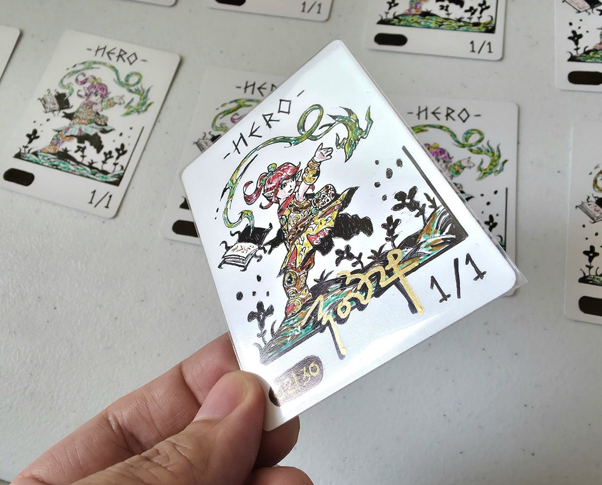 Monztre先生から手描き英雄トークンの発送連絡をいただきました！製品名は手彩色になっていますが黒い部分も全て手描きで限定30枚となります。
tokyomtg.com/viewcart.html?…