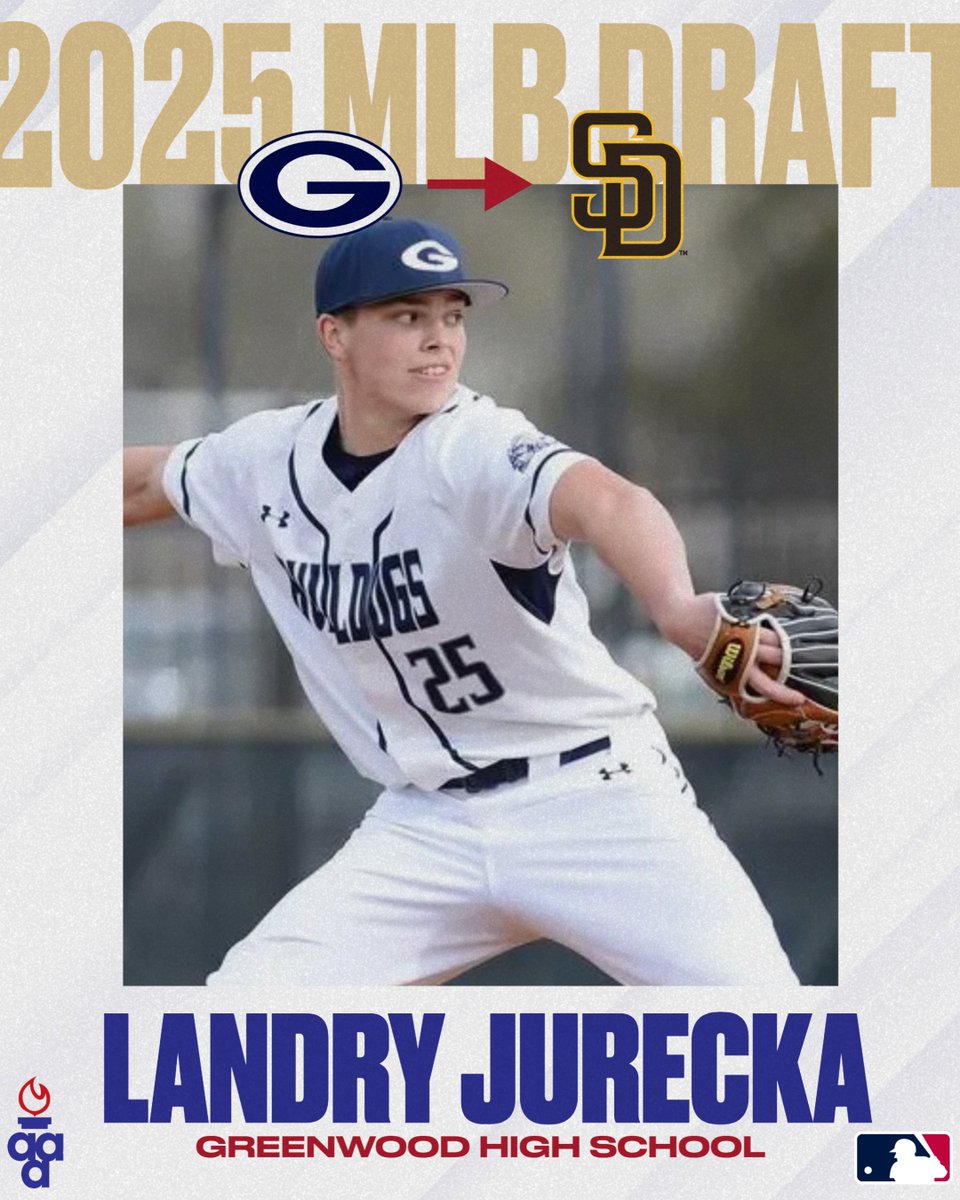 ArkActAssn's tweet image. Congratulations to former Greenwood Bulldog Landry Jurecka as he was selected by the @Padres in the @MLBDraft!