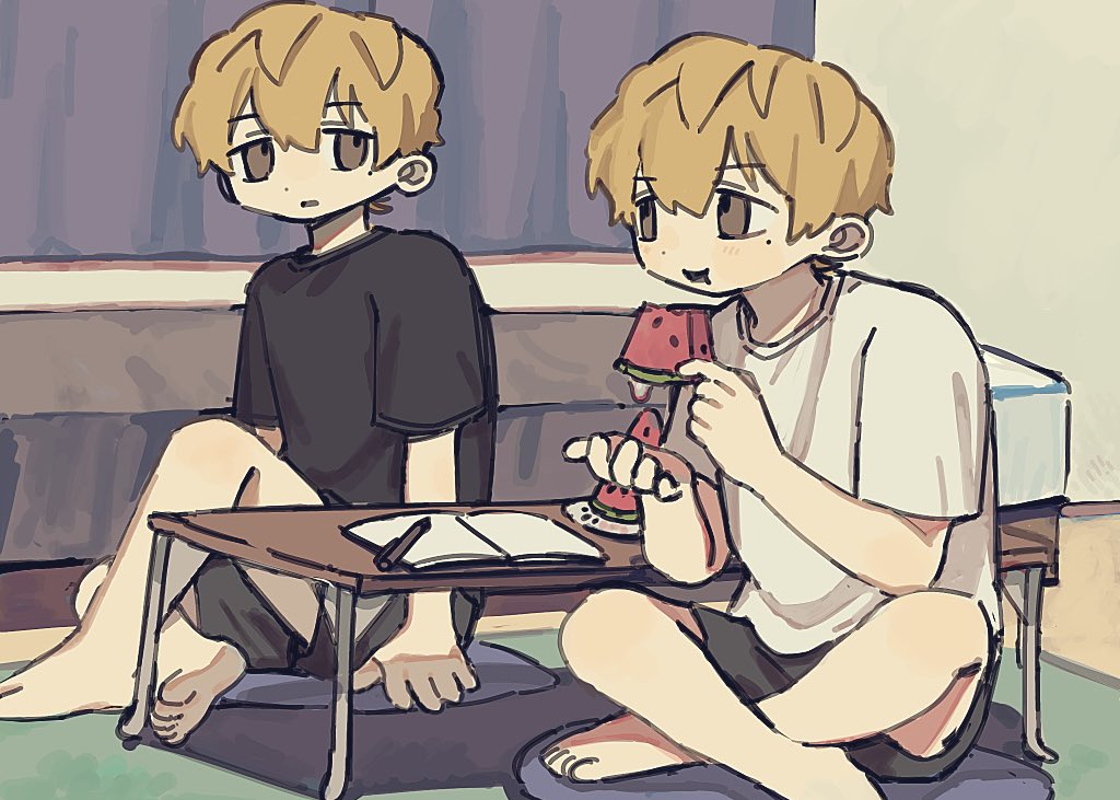daru0505's tweet image. 🍉食べて休憩中