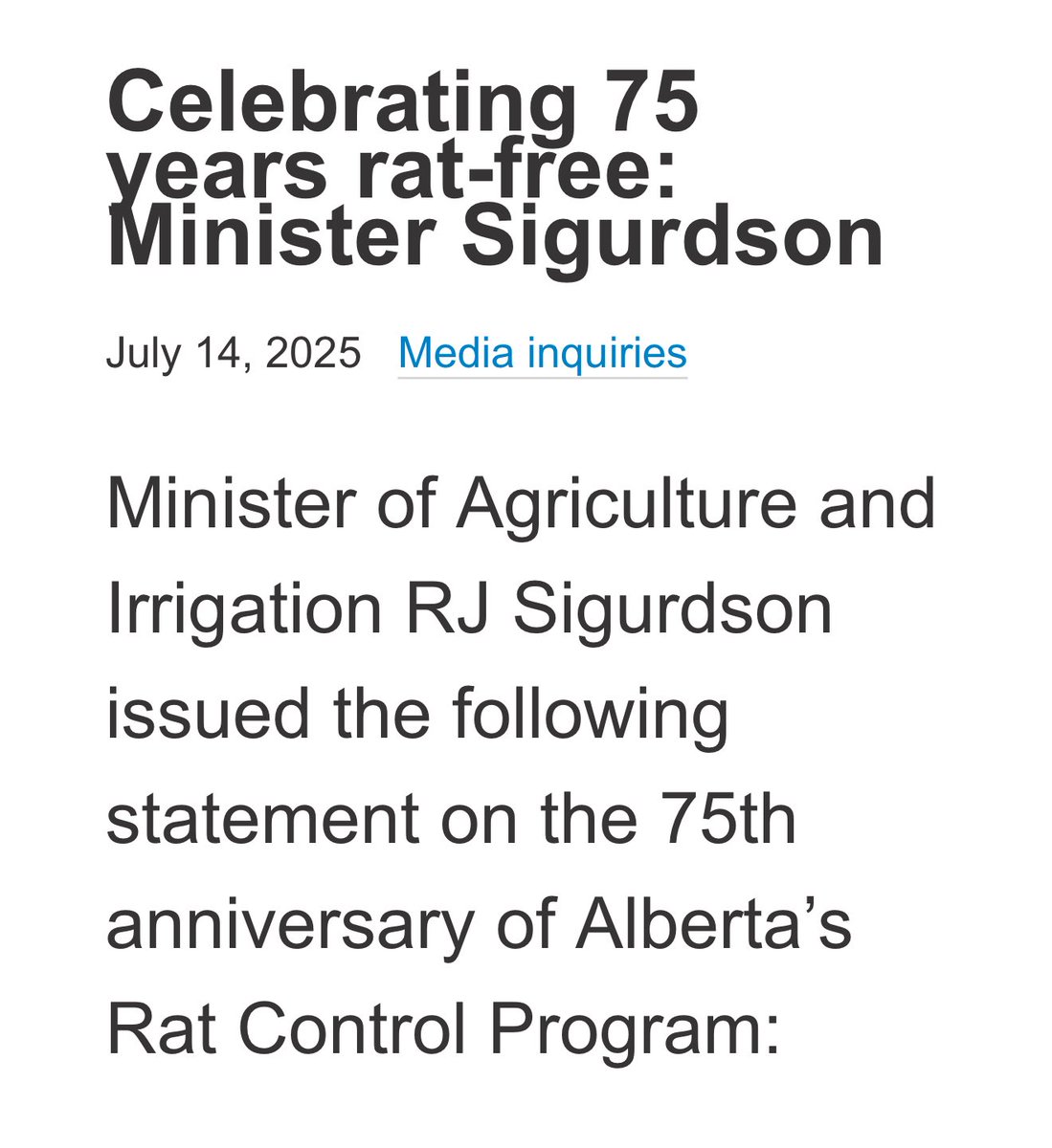 Ever wonder how #Alberta has been rat 🐀 free for 75 years?

We asked an expert on a recent episode. 

Give it a listen: podcasts.apple.com/ca/podcast/the…

#themoreyouknow #abpoli #ratfree #ableg