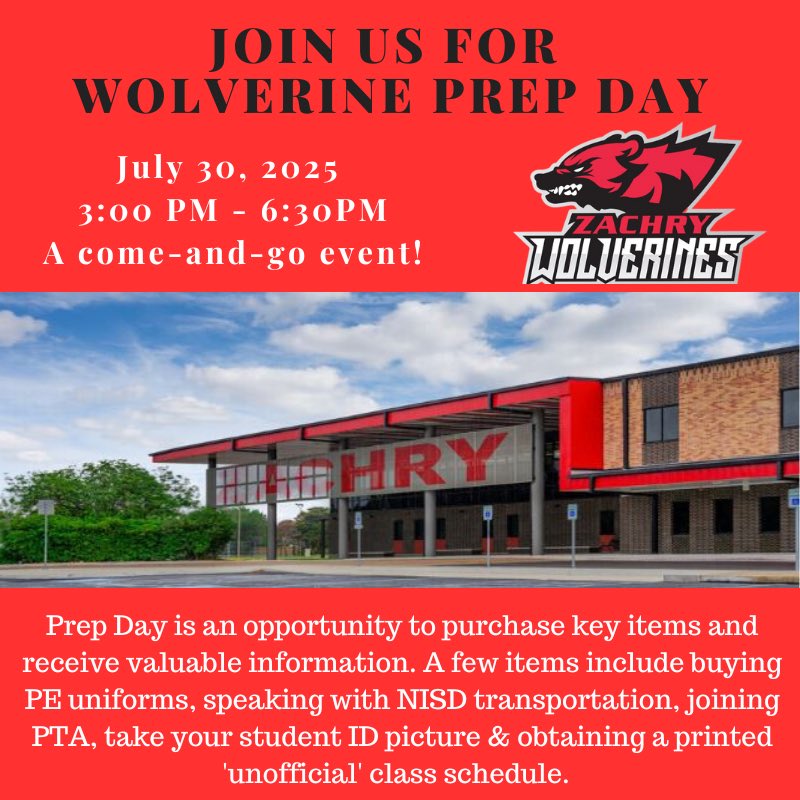 We can’t wait to see everyone at Prep Day!