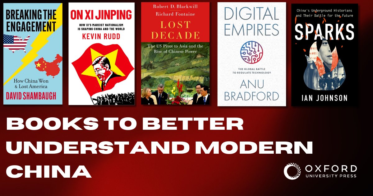 Leave the news cycle behind and learn more about modern #China from leading experts on this world power. 

Discover our top titles here: oxford.ly/40PWugM