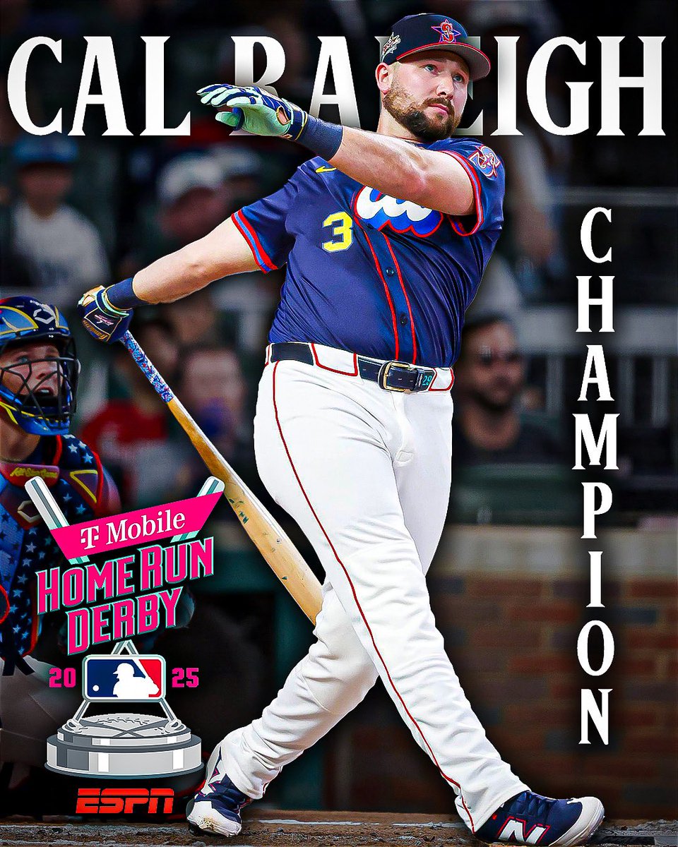 The_Couch_GM's tweet image. HRD CHAMP! Cal Raleigh becomes the 2nd Mariner and 1st catcher to win the derby. His unbelievable season continues.
#mariners #seattle #tridentsup