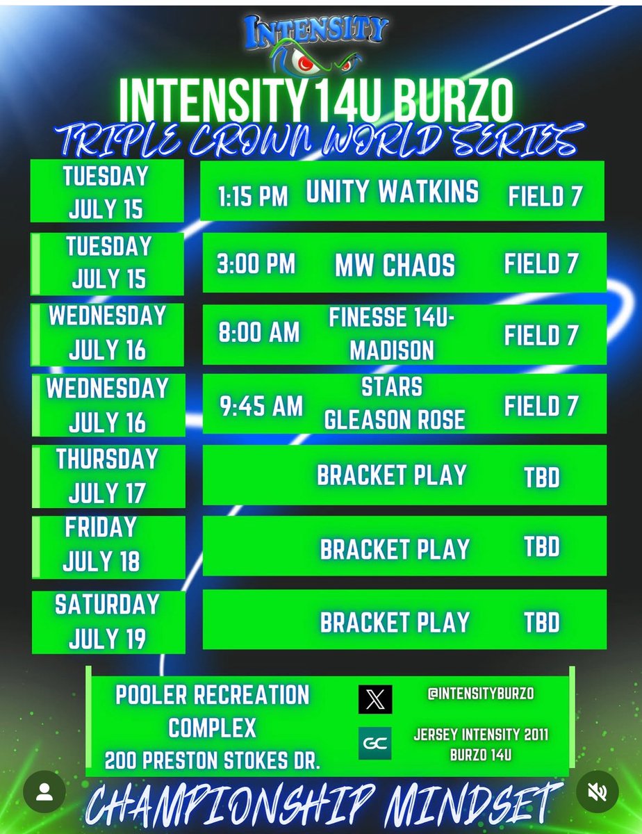 Excited for the TPC World Series in Savannah Georgia! #Intensity