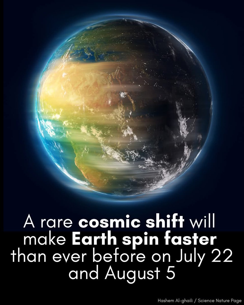 amazing_physics's tweet image. Mysterious forces are speeding up our planet's rotation, causing the shortest days ever recorded.
And scientists don't know what's causing it.
In a puzzling twist for timekeepers and planetary scientists alike, Earth is spinning faster than usual, producing Earth's…