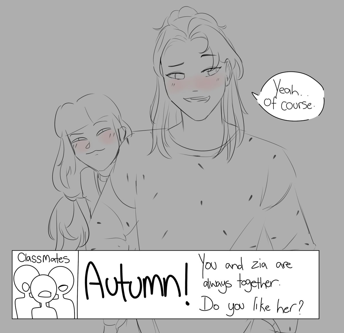 Pyroid_s's tweet image. warm up sketch i did this morning with zia and qiu!
#Qiulin #OLNF #Ourlifenowandforever #sketch
i love them