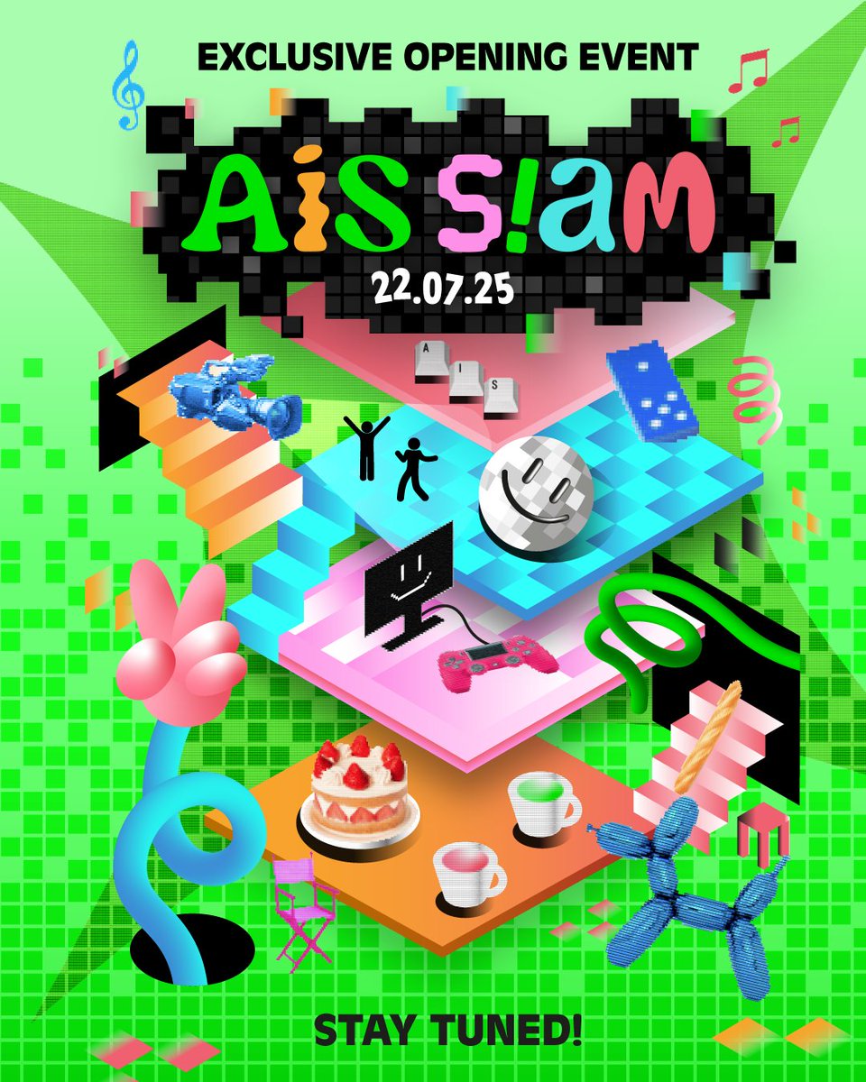 WELCOME TO AIS SIAM ​
EXCLUSIVE OPENING EVENT 🪩🎉​

สเปซเจนซี พื้นที่ของคนชอบเล่น จนได้เป็นตัวจริง 💥​
🗓️ 22.07.25​
📍AIS SIAM (SIAM SQUARE SOI 7)​

STAY TUNED 💚​

#AISSIAM​
#THEPLAYHOUSEWITHPURPOSE 
#เล่นจนเป็นตัวจริง