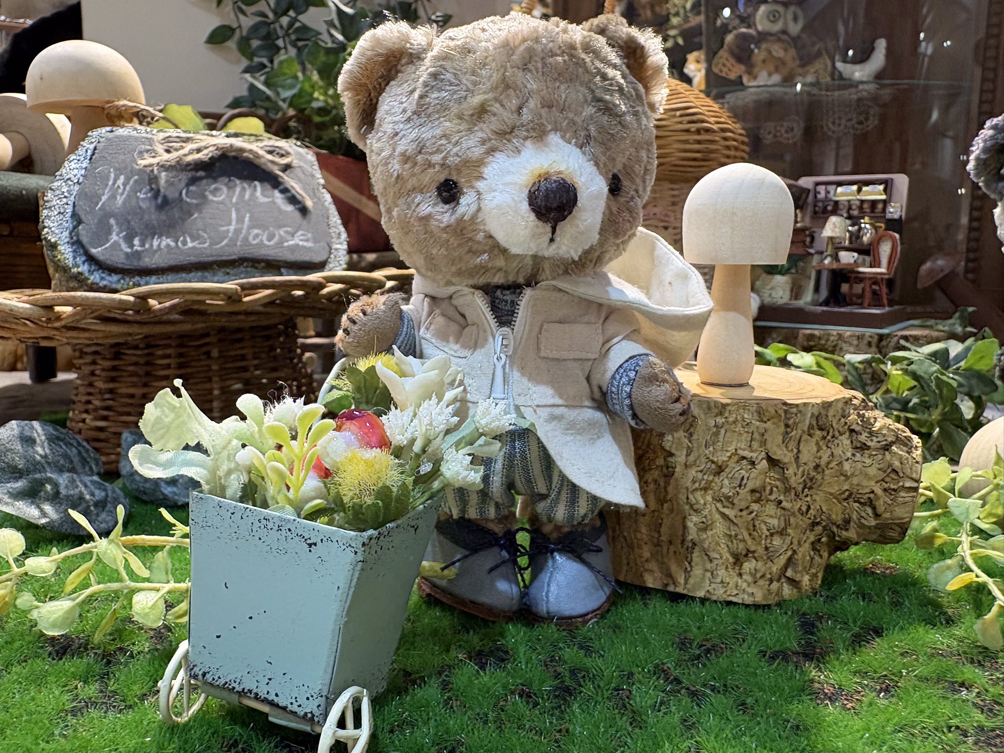 シーグラスアート くま耳お月様とテディベア♪ テディベアーズクラブ 阪急うめだ店 on X: 