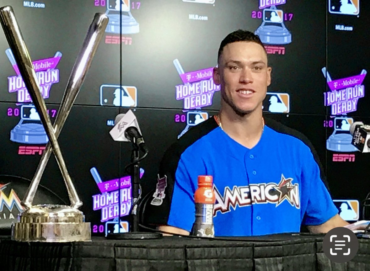 PeterKerasotis's tweet image. Couple of photos I took 8 years ago when Aaron Judge won the Home Run Derby. He wasn’t the same the second half of the season. ⚾️