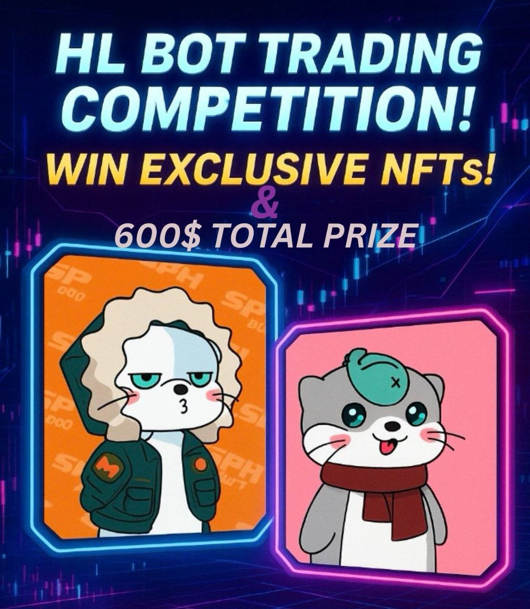HLbot Lil Trading Competition is here!
HLbot x Hyperliquid IDN x Otti

We're here to announce a trading competition event with Hyperliquid IDN community!
Rewards will be total $600 and 2 Otti NFTs
Thanks to our sponsor <a href="/ottionhl/">OTTI</a> our partner <a href="/Hyperliquid_IDN/">Hyperliquid_IDN</a>

Dates (1week):
July