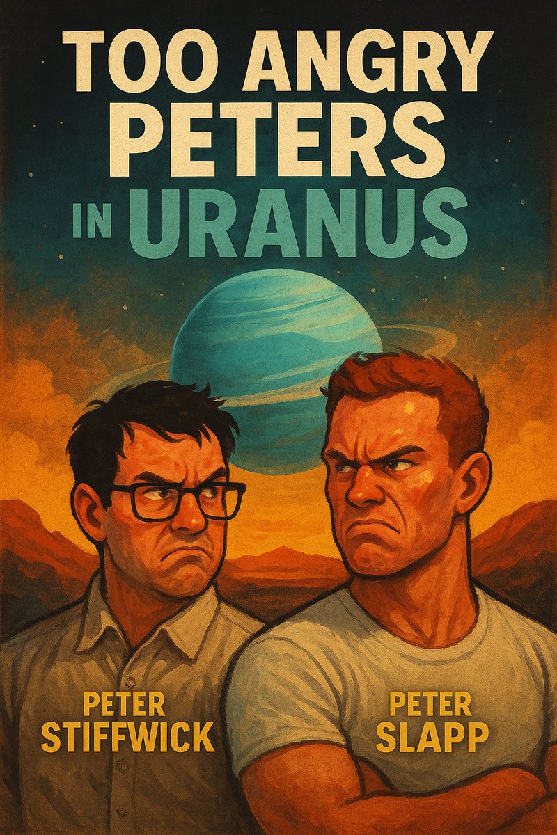 🚨 INTRODUCING: THE STORY YOU NEVER KNEW YOU NEEDED 🚨

Too Angry Peters in Uranus
By Hugh Janus
 Welcome to Uranus, Missouri, a town famous for fudge, rim jobs (tire-related, of course), and now… two dangerously unstable men named Peter.

Meet Peter Stiffwick: a rule-obsessed