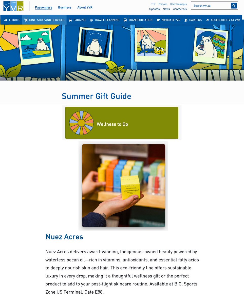 We’re thrilled! ✈️ <a href="/NuezAcres/">Nuez Acres® | Pecan Oil Beauty</a> is featured in the <a href="/yvrairport/">YVR</a> Summer Gift Guide. Discover our waterless pecan oil skincare at B.C. Sports Zone (US Terminal, Gate E88). A perfect travel essential. 🌿

Explore: yvr.ca/en/passengers/…

#NuezAcres #WaterlessBeauty