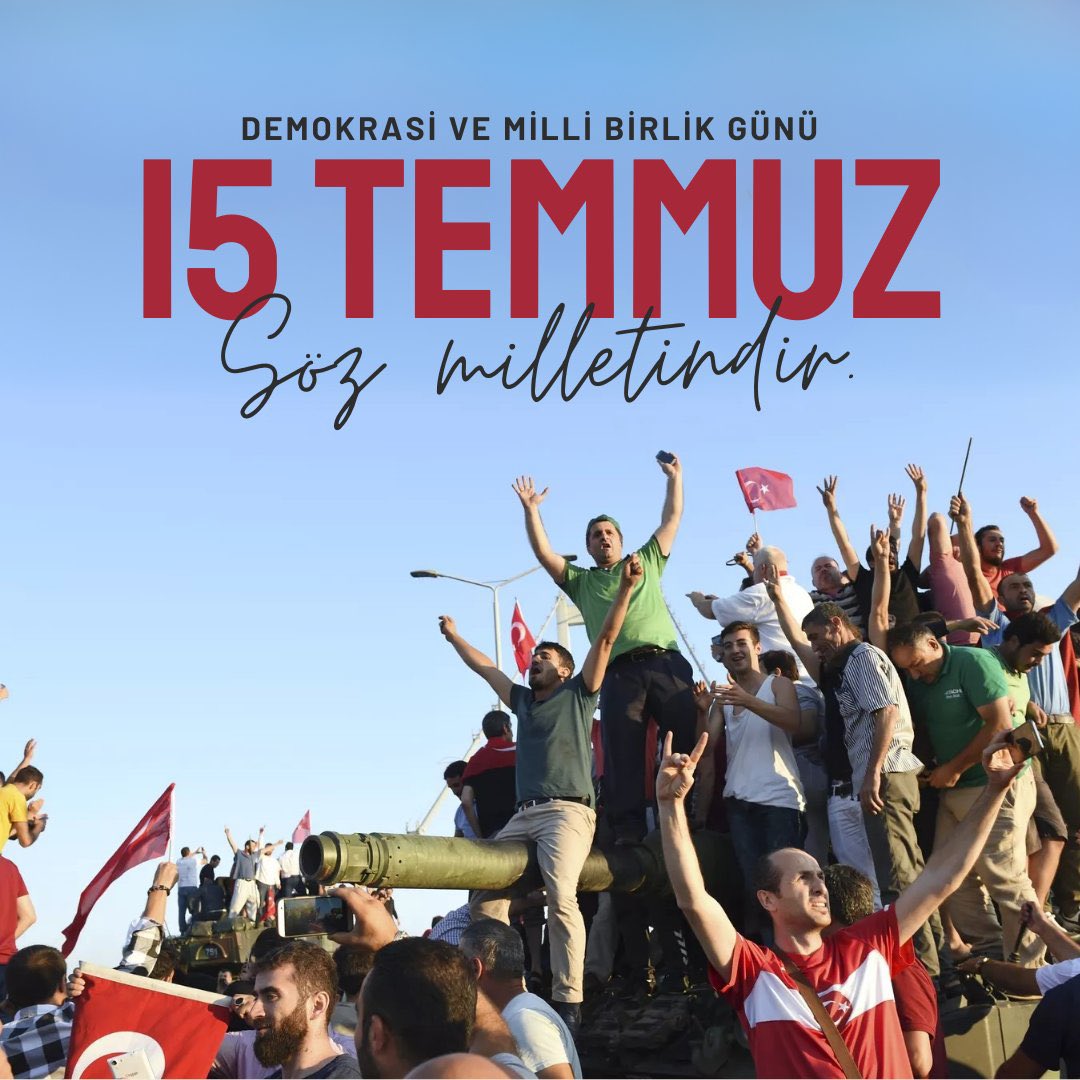 Birlik, İrade ve Direnişin Günü 🇹🇷

 15 Temmuz Demokrasi ve Millî Birlik Günü vesilesiyle; vatan uğruna canlarını feda eden aziz şehitlerimizi saygı ve rahmetle anıyor, kahraman gazilerimize şükranlarımı sunuyorum.🇹🇷

#15TemmuzDemokrasiveMilliBirlikGünü