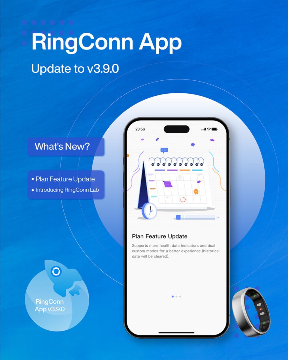 Two exciting updates just dropped in your RingConn App:

Plan — Build smarter habits with flexible goals, daily check-ins, and weekly progress summaries to keep you on your wellness journey.

RingConn Lab — Get early access to experimental features, starting with our AI Health
