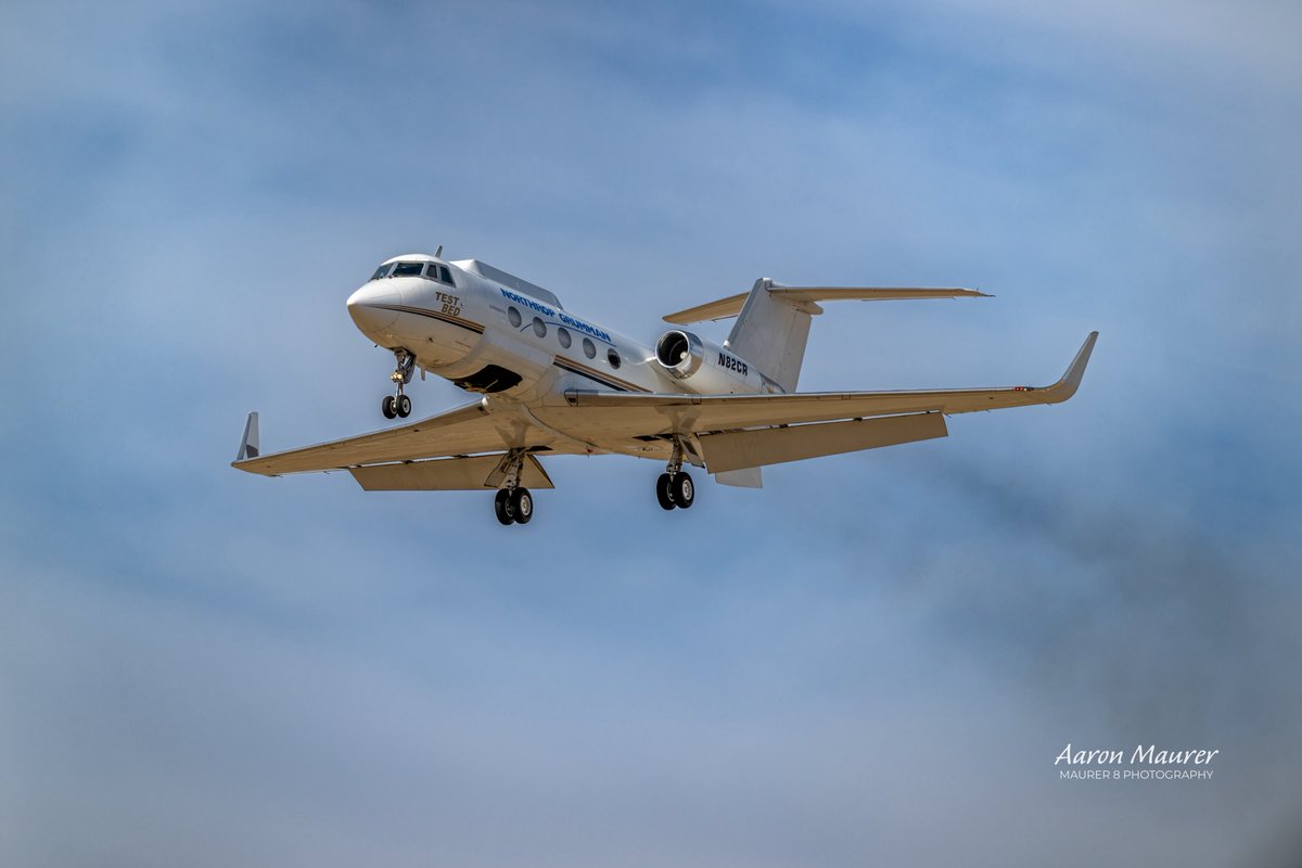 maurer8photo's tweet image. Now retired and being used at a local school, Northrop Grumman’s Gulfstream II was always a great catch at Fox Field. Love a good testbed and N82CR is still missed.
#gulfstream