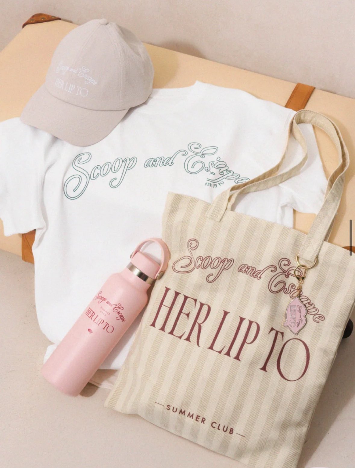 Herlipto】Scoop and Escape Large Toteピンク（Her lip to