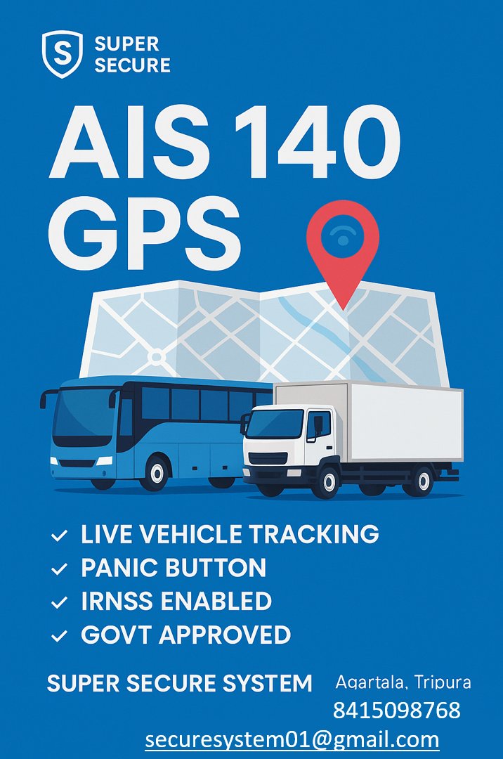 SSS_GPS's tweet image. 🚨 AIS 140 Certified GPS – Smart tracking for smart fleets! Live monitoring, panic button, IRNSS enabled &amp;amp; govt approved. Trusted by transporters across the North East!
📞 +91-8415098768 
📧supersecuresystem@gmail.com 
•#supersecuresystem #chorsekoidarrnhi