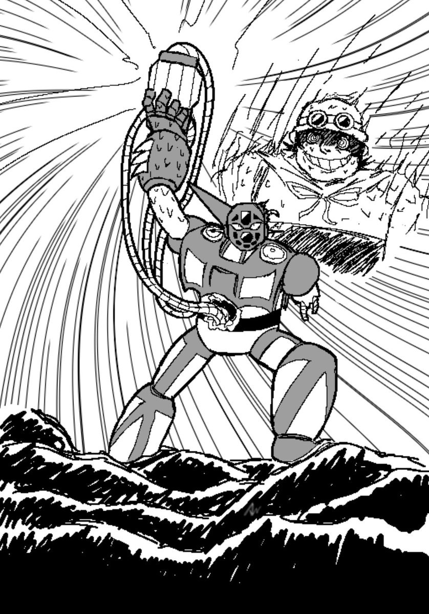 CatacombSaint_'s tweet image. Drawing Getter Robo everyday until we get a new anime: Day 18