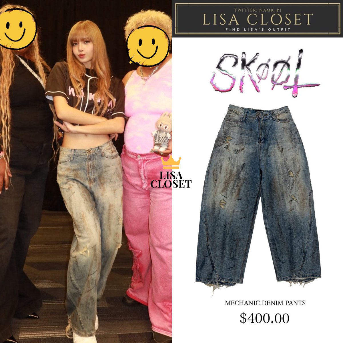 namk_pj's tweet image. [250713 #BLACKPINK_DEADLINE ] #DEADLINE_IN_LOSANGELESDay1 🖤🩷 (1/2)
Tops 4,100฿ ($125)
Jeans 13,000฿ ($400)
Sneaker 42,000฿ ($1,290)
@wearelloud @BLACKPINK 
#LISA_CLOSET
#LISA #LALISA #WeAreLLOUD #BLACKPINK 
#라리사 #리사 #블랙핑크 
#DEADLINEinLA_LISA