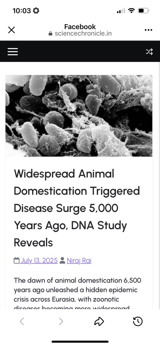 Avatans Kumar 🕉 (@avatans) on Twitter photo Dr. <a href="/NirajRai3/">Niraj Rai</a> in Science Chronicle.
sciencechronicle.in/2025/07/13/wid…
“The dawn of animal domestication 6,500 years ago unleashed a hidden epidemic crisis across Eurasia, with zoonotic diseases becoming more widespread about 5,000 years ago. Analysis of DNA from the teeth and bones of Dr. <a href="/NirajRai3/">Niraj Rai</a> in Science Chronicle.
sciencechronicle.in/2025/07/13/wid…
“The dawn of animal domestication 6,500 years ago unleashed a hidden epidemic crisis across Eurasia, with zoonotic diseases becoming more widespread about 5,000 years ago. Analysis of DNA from the teeth and bones of